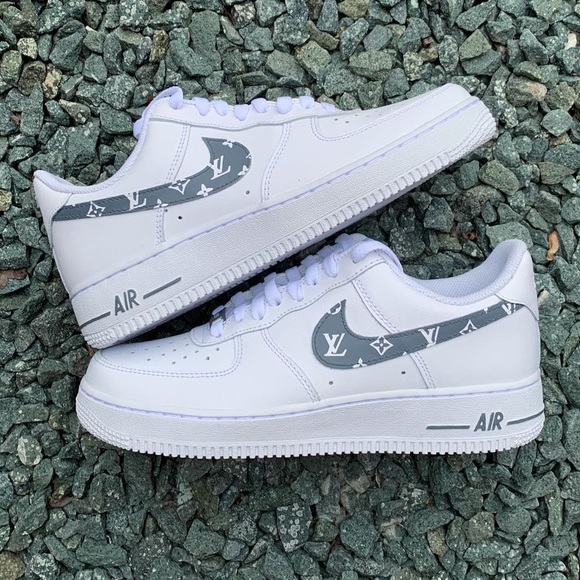 Custom Gray Air Force 1 Shoes